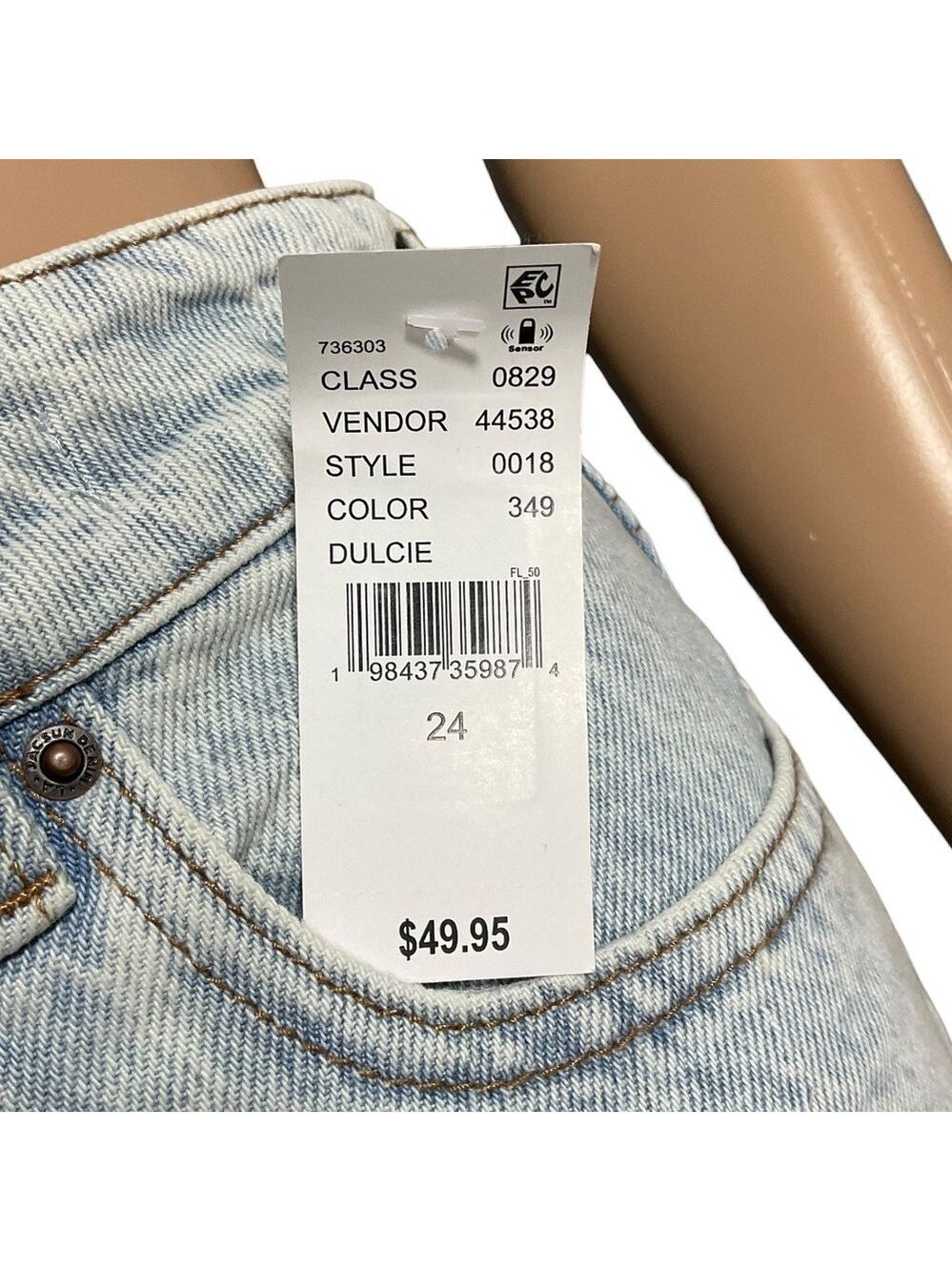 PacSun Mom Short Size 24 Shorts High Rise Light Wash Denim NWT Pacific Sunwear - Picture 12 of 15